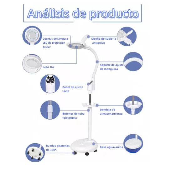 Lampara con Lupa pedestal